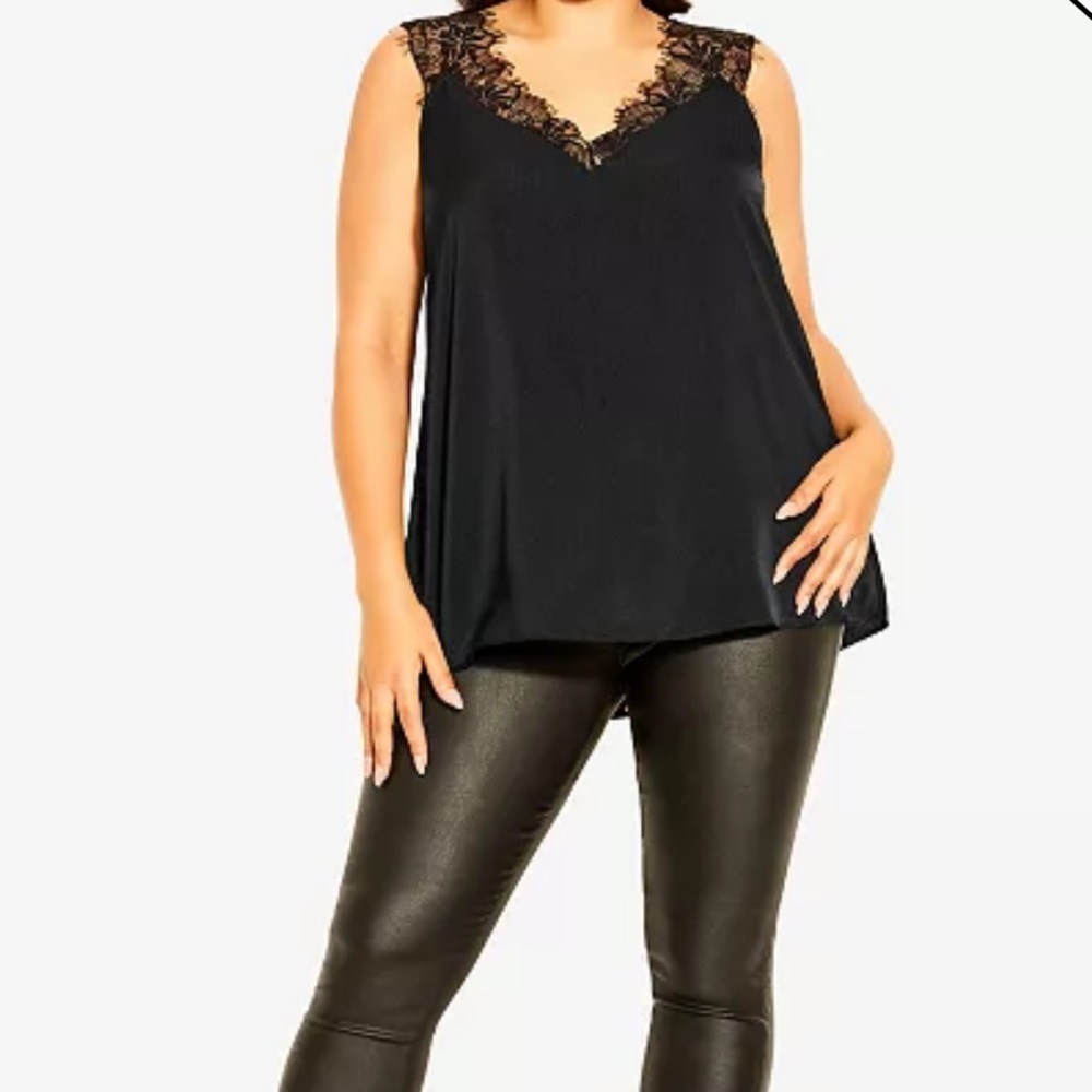 Plus Lace trim Cami